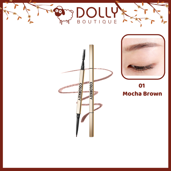 Chì Kẻ Mày Hai Đầu Colorkey The Rapid Eyebrow Pencil #01 Mocha Brown (Màu Nâu Mocha) 0.07g