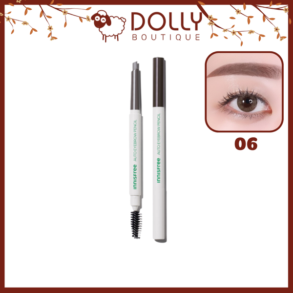 Chì Kẻ Mày Innisfree Auto Eyebrow Pencil #06 Urban Brown (Màu Nâu Tối) - 0,3g