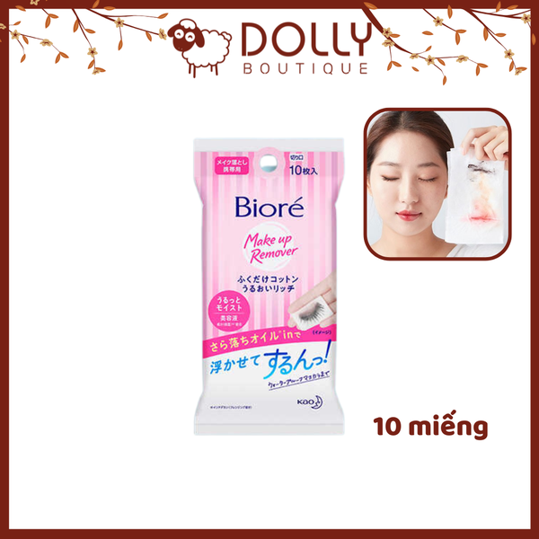 Khăn Giấy Tẩy Trang Dưỡng Ẩm Bioré Gói 10 Miếng/Gói
