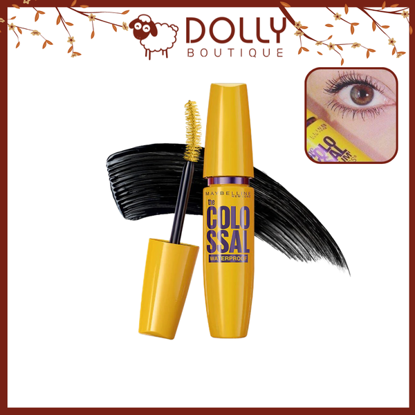 Chải Mi Làm Dày Mi & Ngăn Rụng Mi Màu Đen Maybelline Mascara Colossal Waterproof Black  - 9.2ml