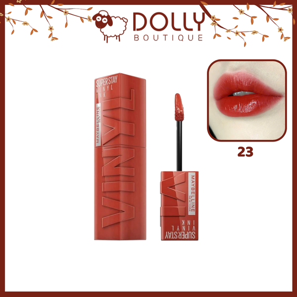 Son Tint Bóng Maybelline Superstay Vinyl Ink #23 Rebellious (Nâu Đỏ Ánh Cam) 4.2ml