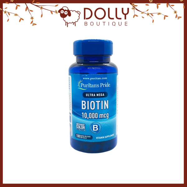 Viên Uống Kích Mọc Tóc Puritans Pride Ultra Mega Biotin 10000 Mcg - (100 viên)