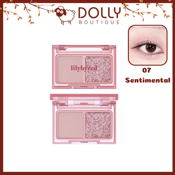 Bảng Phấn Mắt 2 Ô Siêu Xinh, Bền Màu Lilybyred Little Bitty Moment Shadow #07 Sentimental - 1,6g