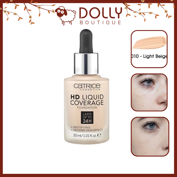 Kem nền Catrice HD Liquid Coverage Foundation 24h 010 - 30 ml