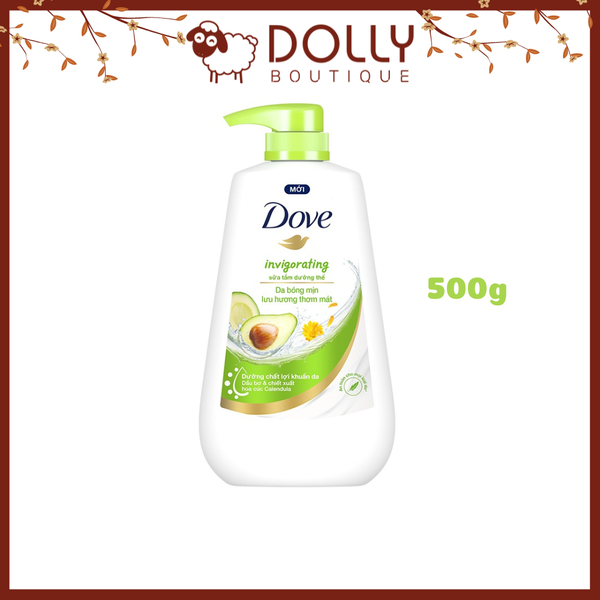 Sữa tắm dưỡng thể da bóng mịn thơm mát Dove Dầu Bơ và Hoa Cúc Calendula 500g