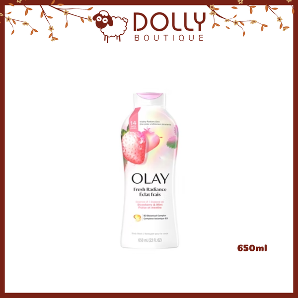 Sữa Tắm Olay Tươi Mát Dài Lâu Với Dâu Trắng Và Bạc Hà Fresh Outlast White Strawberry & Mint Body Wash 650ml