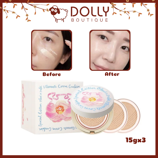 Phấn Nước OHUI Ultimate Cover Lifting Cushion Flower Saki Edition #01 Milk Beige 15gx3 0427