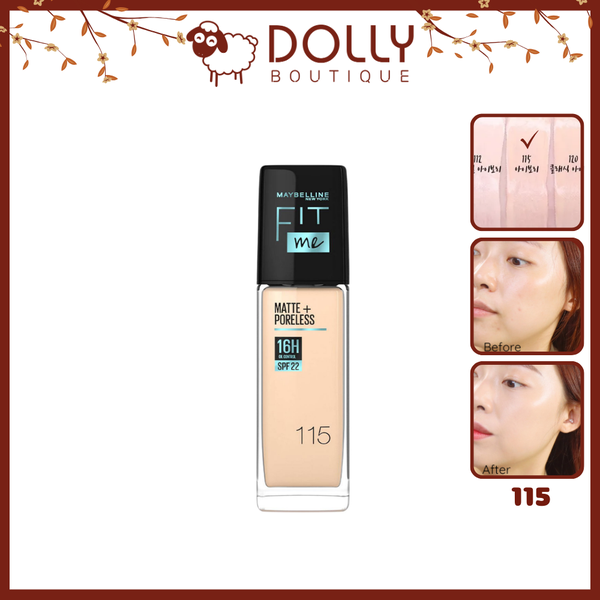 Kem Nền Maybelline Fit Me Matte Poreless Foundation SPF 22 #115 Ivory 30ml