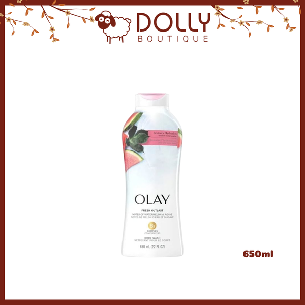 Sữa Tắm Olay Tươi Mát Dài Lâu Dưa Hấu & Cây Thùa Fresh Outlast White Watermelon & Agave Body Wash 650ml