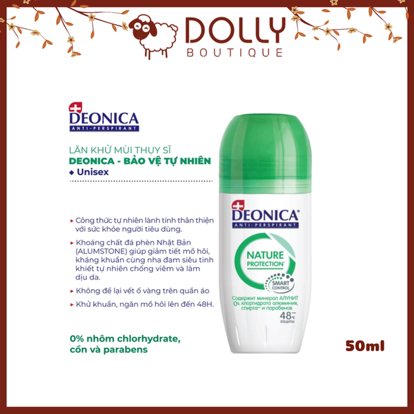 Lăn Khử Mùi Deonica Smart Control 50ml - Bảo Vệ Tự Nhiên