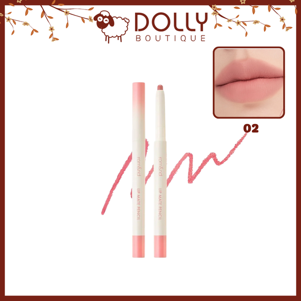 Chì Kẻ Viền Môi Romand Lip Matte #02 Dovey Pink ( Hồng Nude ) - 0.5g