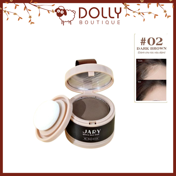 PHẤN CHẤM HÓI TÓC JARY QUICK HAIR PUFF - 02 - Dark Brown (Màu nâu đậm)