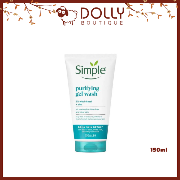 Sữa rửa mặt Simple Purifying Gel Wash 150ml, làm sạch dịu nhẹ, không hương liệu, phù hợp cho da nhạy cảm.