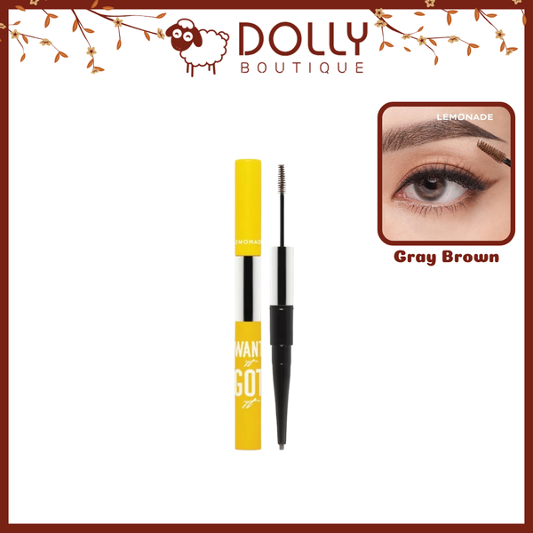 Chì Kẻ Mày Lemonade Dual Eyebrow Gray Brown