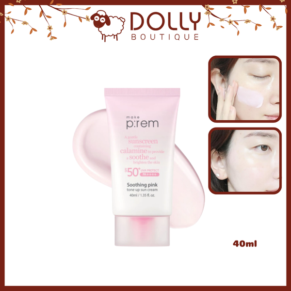 Kem Chống Nắng Make P:rem Soothing Pink Tone Up Sun Cream SPF50+ PA++++ 40ml