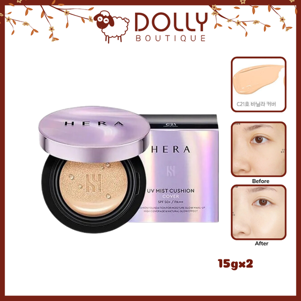 Phấn Nước Chống Nắng Kiềm Dầu Hera UV Mist Cushion #C21 Vanilla - 15gx2 (Tặng Kèm Lõi) 1026