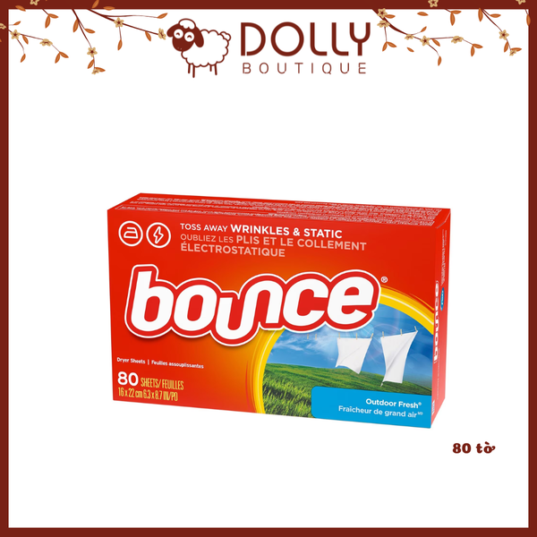 Giấy Thơm Quần Áo Bounce Dùng Cho Máy Sấy Outdoor Fresh 80 tờ