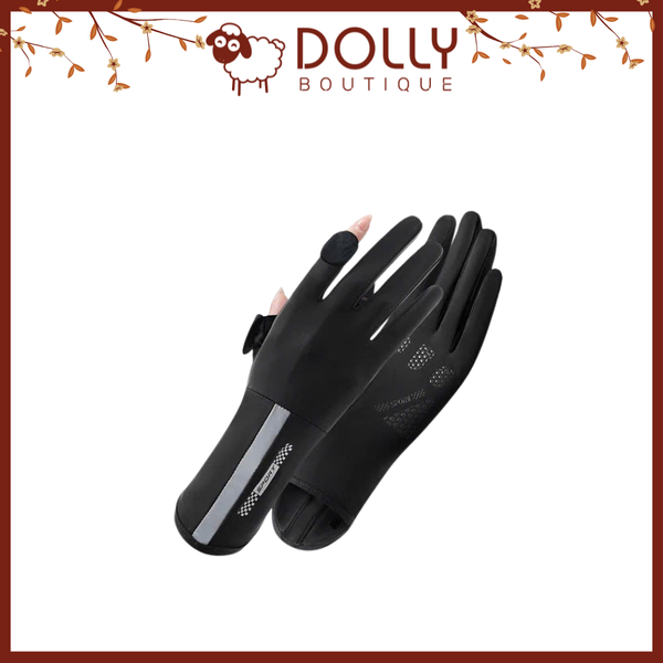 Bao Tay Chống Nắng UVA/UVB Nam Nữ Dài SPORT Xỏ Hở Ngón 28cm - Màu Đen