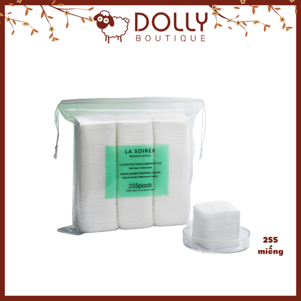 Bông Tẩy Trang Miếng Vuông La Soiree Premium Cotton 255 miếng
