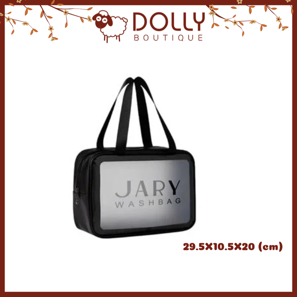 Túi đựng mỹ phẩm trong suốt JARY Wash Bag Size L - Màu Đen