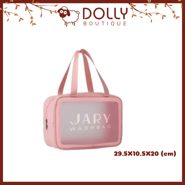 Túi đựng mỹ phẩm trong suốt JARY Wash Bag Size L - Màu Hồng