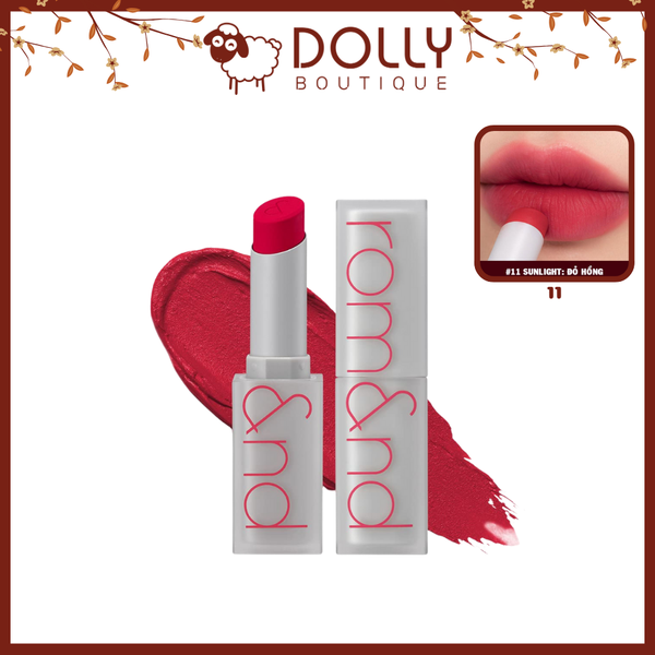 Son Thỏi Lì Romand Zero Matte Lipstick 11 Sunlight ( Đỏ Hồng)