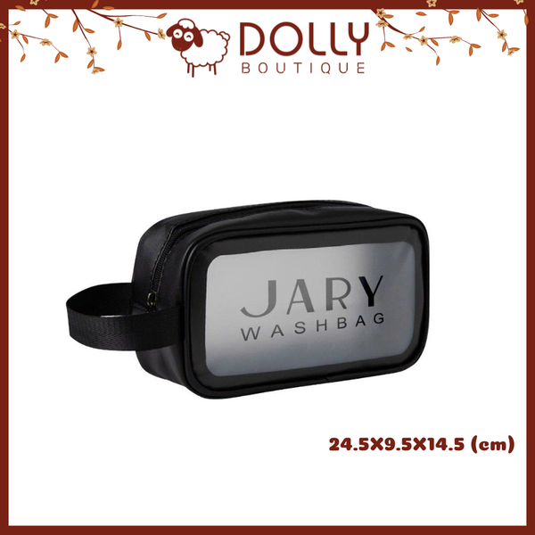 Túi đựng mỹ phẩm trong suốt JARY Wash Bag Size M - Màu Đen