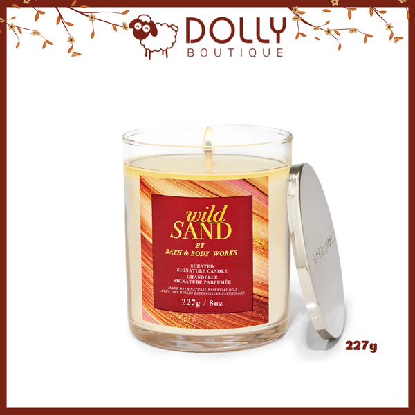 Nến Thơm 1 Bấc Bath & Body Works Wild Sand Signature Single Wick Candle 227g