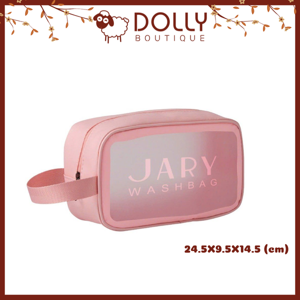 Túi đựng mỹ phẩm trong suốt JARY Wash Bag Size M - Màu Hồng