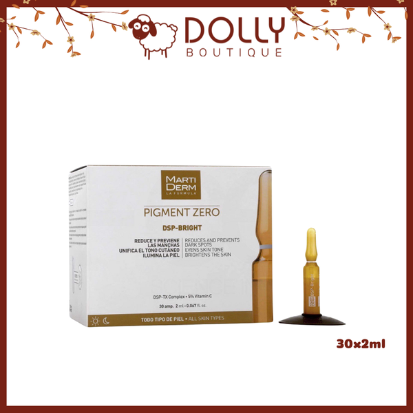 Tinh Chất Dưỡng Sáng Đều Màu Da, Giảm Đốm Sắc Tố Martiderm Pigment Zero Dsp Bright Ampoules 30x2ml NĐ