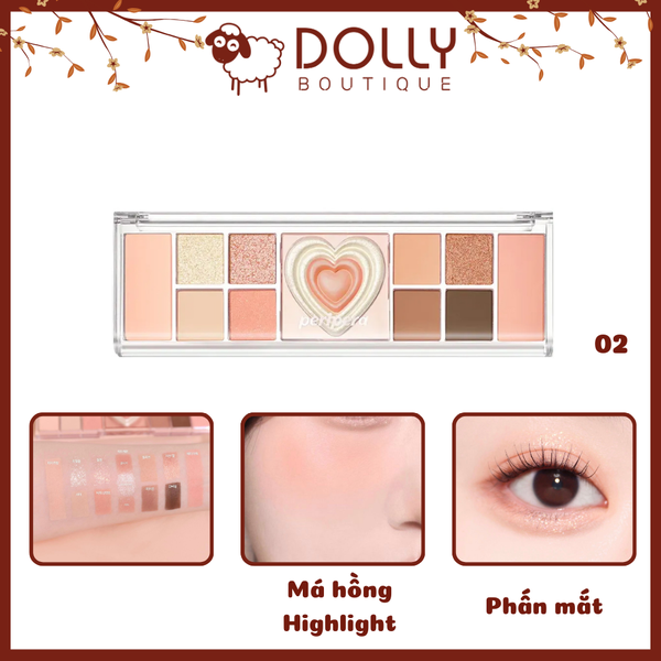 Bảng Phấn Mắt & Má Hồng Peripera All Take Mood Like Palette - 02 Peach Heaven, 8g