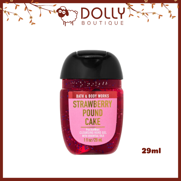 Gel Rửa Tay Khô Bath and Body Works Strawberry Pound Cake Pocketbac Hand Gel 29ml