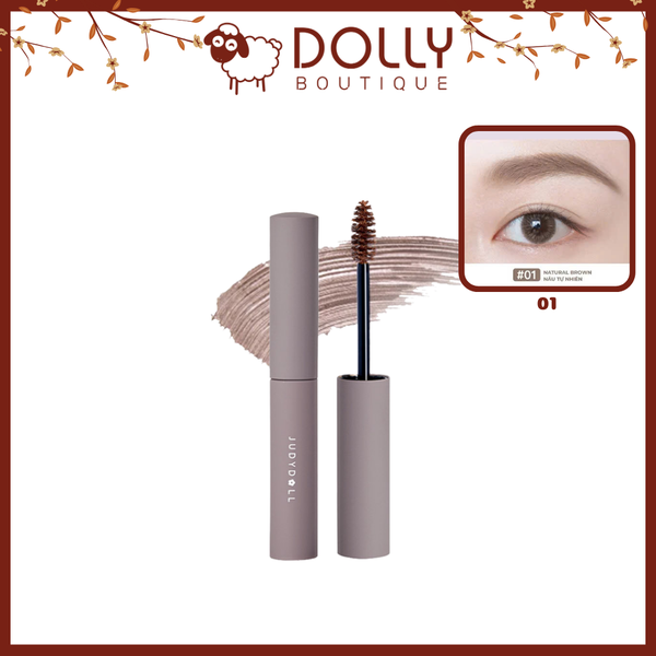 Chải lông mày Judydoll Eyebrow Mascara 01 Soft Brown 2.5g, màu nâu tự nhiên, định hình gọn gàng, lâu trôi.