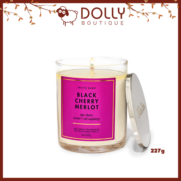 Nến Thơm 1 Bấc Bath & Body Works Black Cherry Merlot Single Wick Candle 227g