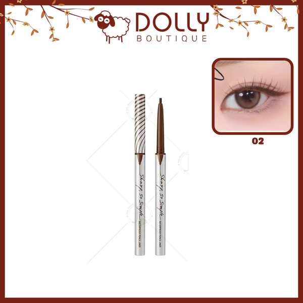 Chì kẻ mắt Clio Sharp So Simple Waterproof Pencil Liner 002 Brown chính hãng tại Dolly