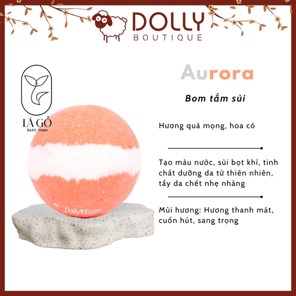 Bom Tắm Sủi Lá Gỗ Bath Home Aurora Bath Bomb - 120g