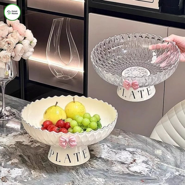 Đĩa đựng trái cây dày dặn, đĩa lớn sang trọng phù hợp bày hoa quả phòng khách, bày mâm ngũ quả ngày Tết Sang Trọng