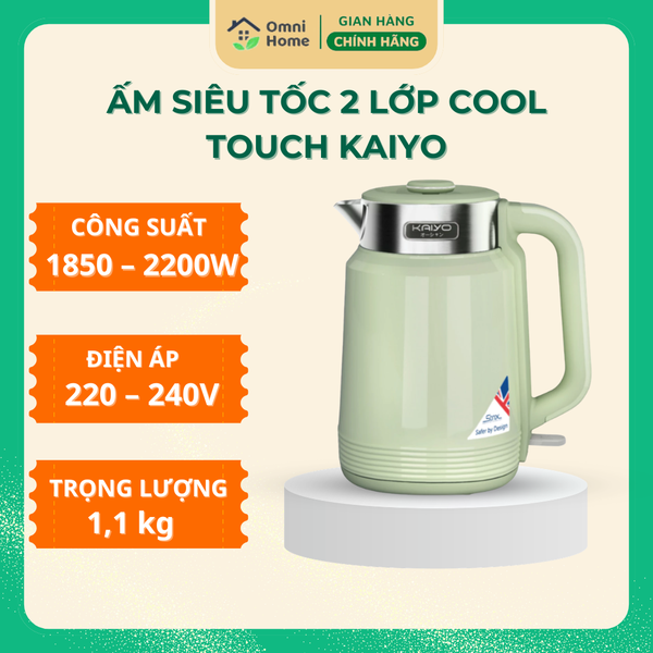 Ấm Siêu Tốc 2 Lớp Cool Touch Kaiyo 2L