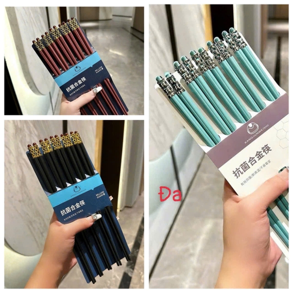 Set 10 Đôi Đũa Hợp Kim Kháng Khuẩn KANGJUNWEISHI