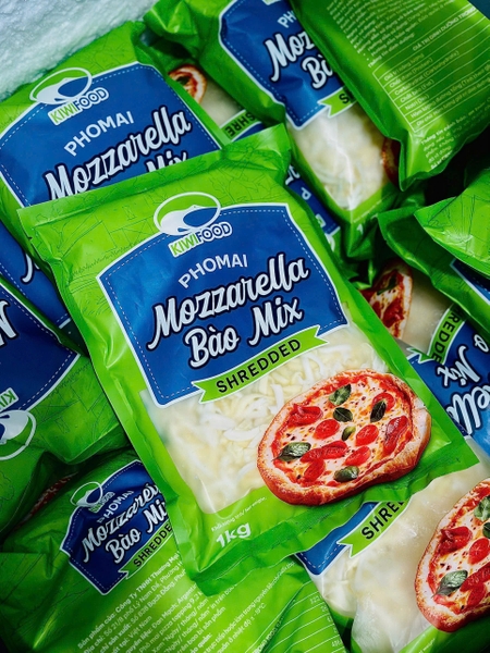 Phô Mai Mozzarella Bào Mix KIWIFOOD (Gói 1kg)
