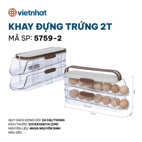 Khay Đựng Trứng Trong Suốt Việt Nhật Cao Cấp