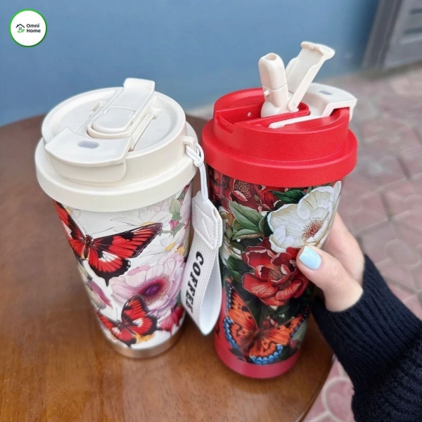 🦋 LY GIỮ NHIỆT COFFEE HOA VĂN CON BƯỚM – THANH LỊCH, GIỮ NHIỆT CHUẨN GU
