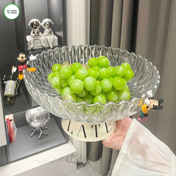 Đĩa đựng trái cây dày dặn, đĩa lớn sang trọng phù hợp bày hoa quả phòng khách, bày mâm ngũ quả ngày Tết Sang Trọng