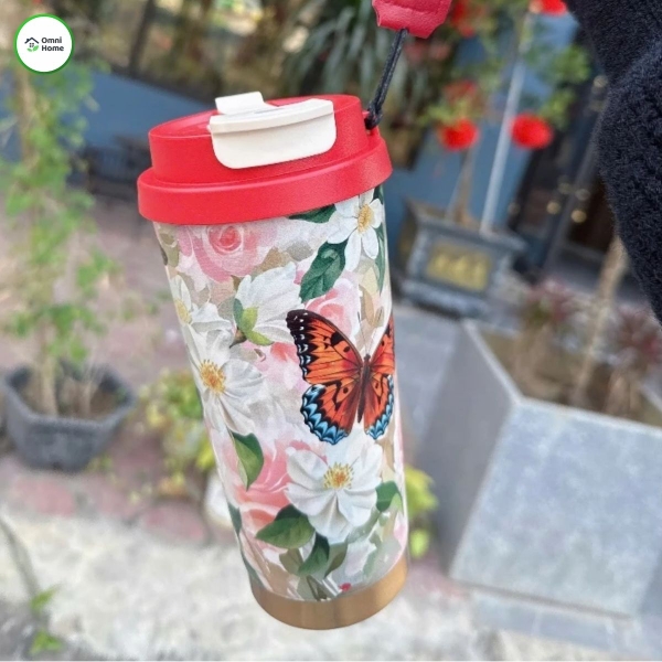 🦋 LY GIỮ NHIỆT COFFEE HOA VĂN CON BƯỚM – THANH LỊCH, GIỮ NHIỆT CHUẨN GU