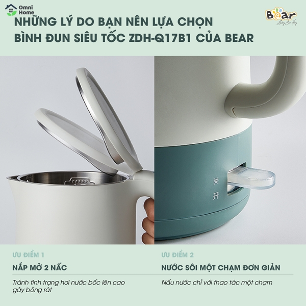Ấm đun nước 1.7L Bear ZDH-Q17B1