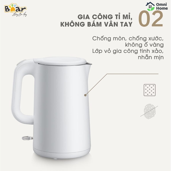 Bình đun nước siêu tốc Bear ZDH-B15T1