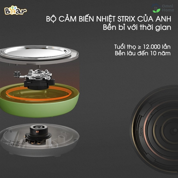 Bình đun nước siêu tốc Bear ZDH-B15T1