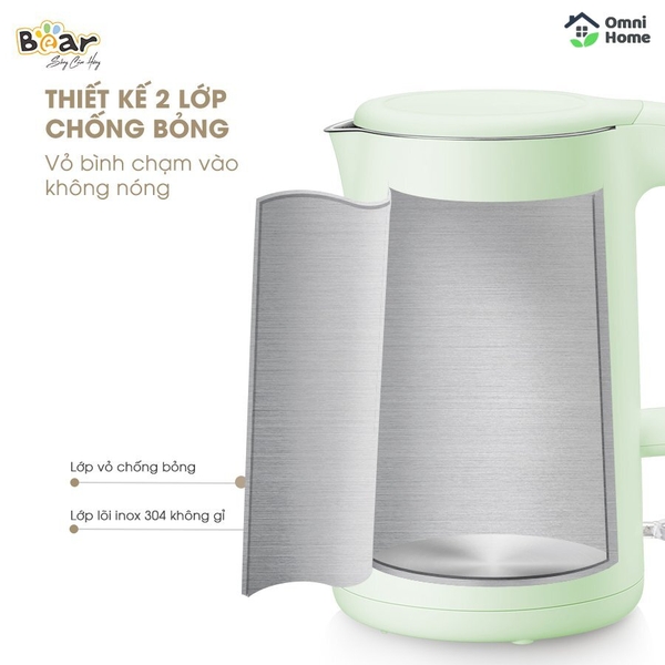 Bình đun nước siêu tốc Bear ZDH-B15T1