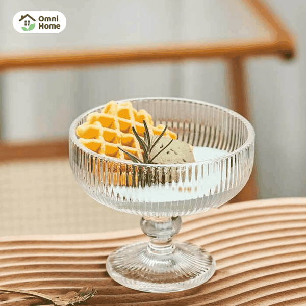 Bát thủy tinh đựng kem có chân