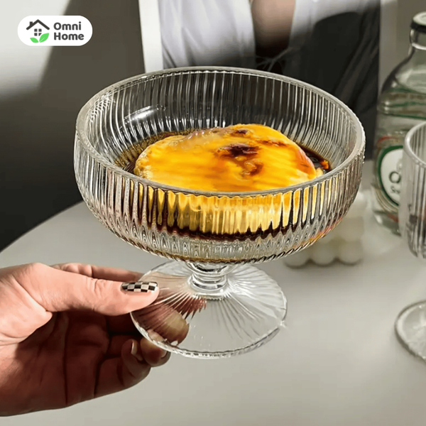 Bát thủy tinh đựng kem có chân